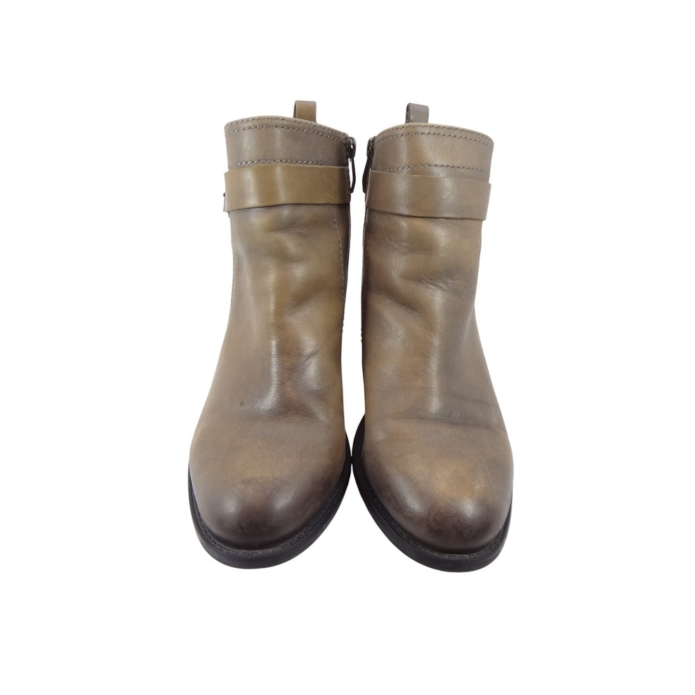Vince Camuto Ankle Beamer Boots Womens 7.5M Brown Leather Buckle Zip Bootie